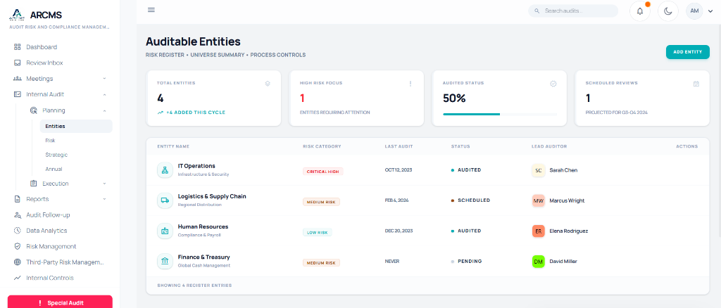 ARCMS | Audit Risk & Compliance Management System